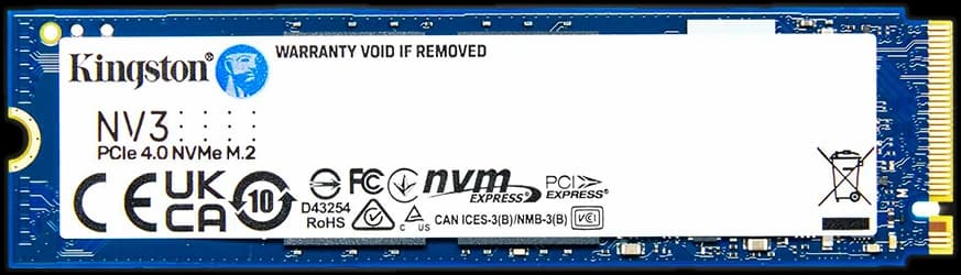 1TB Kingston NV3 M.2 NVMe PCIe 4.0 Internal SSD (SNV3S/1000G)