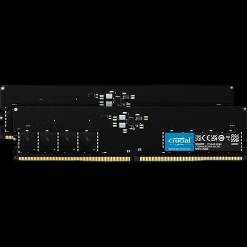 Crucial CT2K32G48C40U5 64 GB DDR5-4800 Memory - 4800 MT/s - DIMM - On-die ECC - Unbuffered - 1.10 V