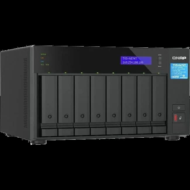 QNAP TVS-H874T-I7-32G-US NAS Storage System - Intel Core i7 - 32 GB DDR4 - 8x 2.5/3.5 Bay- 2x M.2 - 2x 2.5GbE
